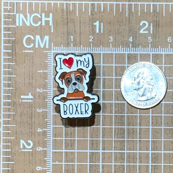 I Love My Boxer Dog Puppy Enamel Pin Brooch - Picture 2 of 4